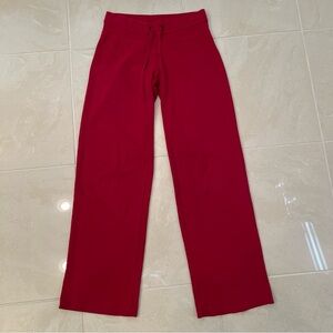 Gapbody Sweatpant SOFT Straight Leg Drawstring & Elastic Waist Red Cotton XS